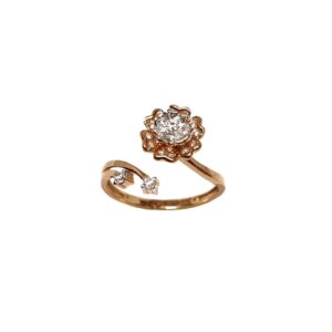 18K Rose Gold Flower Shaped Modern Ring - LRG1141