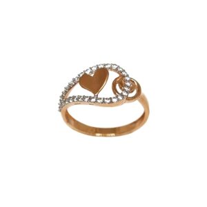 18K Rose Gold Heart Shaped Modern Ring MGA - LRG1137