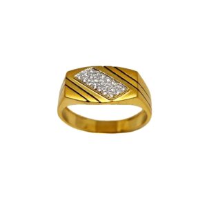 22K Gold Modern Oxidised Gents Ring MGA - GRG0226