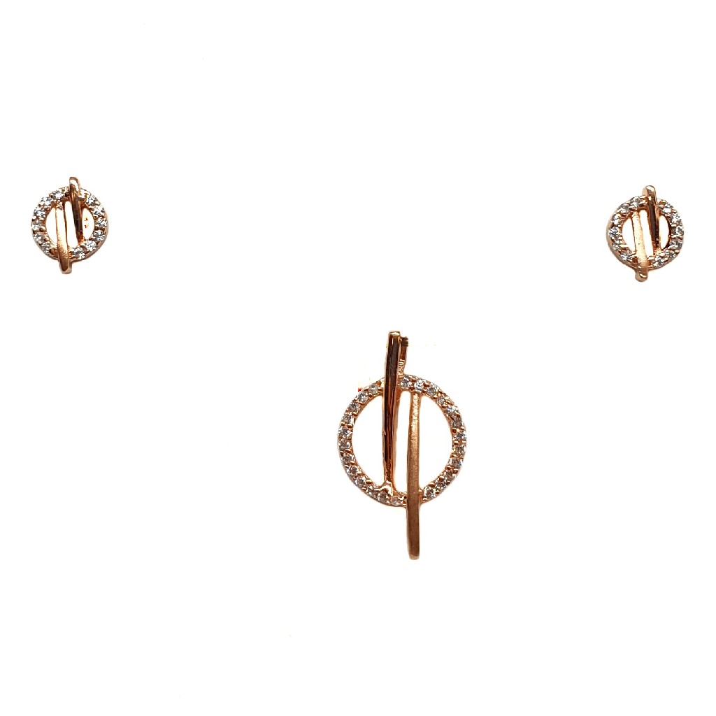 925 Rose Silver Fancy Pendant Set MGA - PTS0113