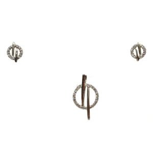 925 Sterling Silver Round Shaped Fancy Pendant Set MGA - PTS0112