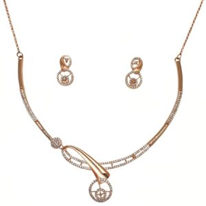925 Rose Silver Designer Necklace Set MGA - NKS0102