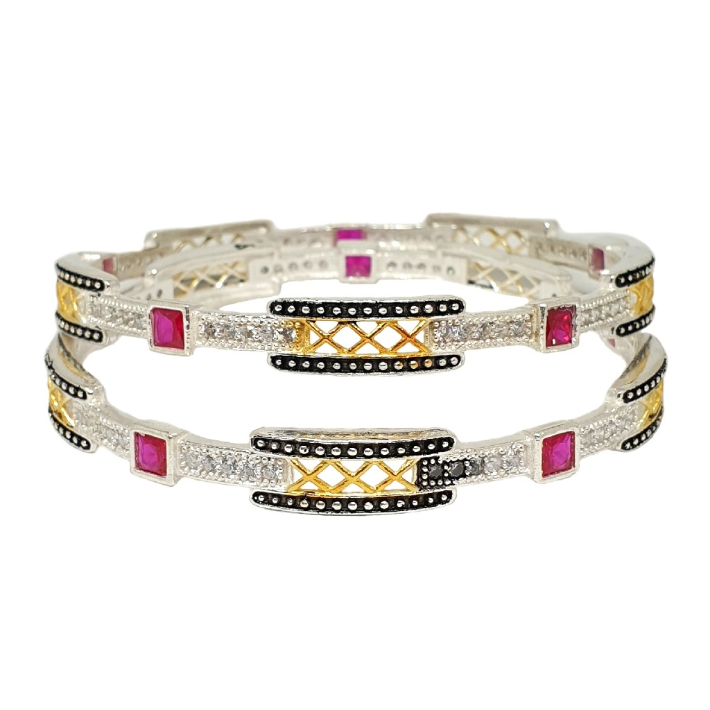 925 Sterling Silver Modern Kadali Bangles MGA - KDS2502