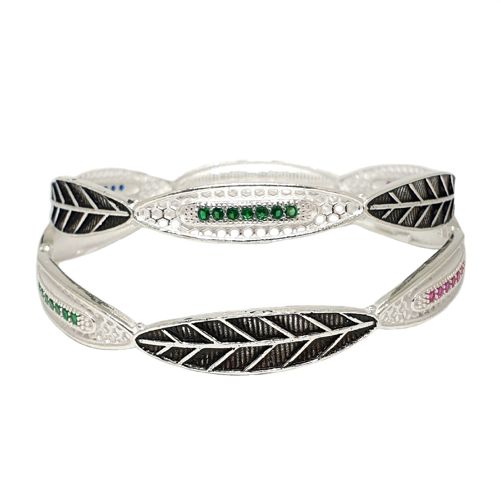 925 Sterling Silver Modern Kadali Bangles MGA - KDS2489
