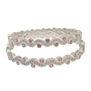925 Sterling Silver Modern Kadali Bangles MGA - KDS2543