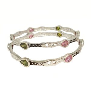 925 Sterling Silver Fancy Kadali Bangles MGA - KDS2545