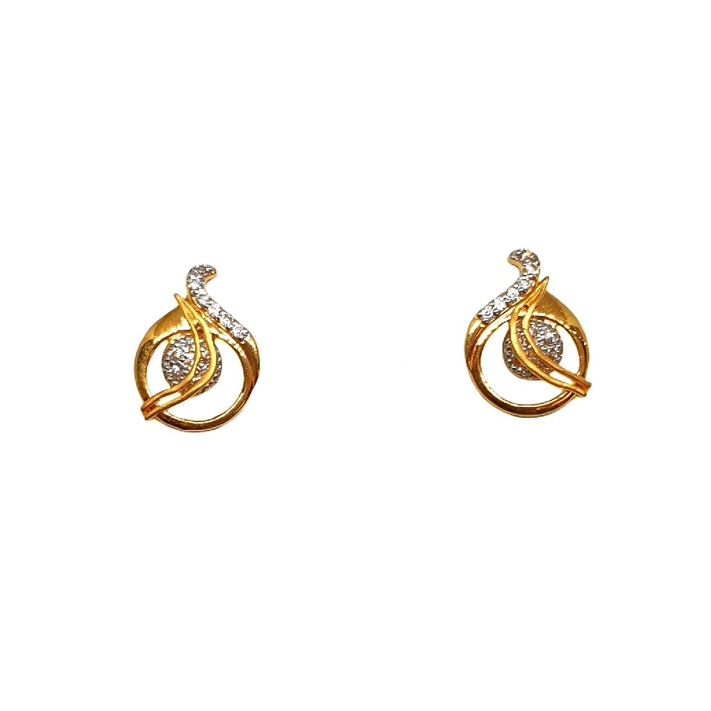 22K Gold CZ Diamond Designer Earrings MGA - BTG0485