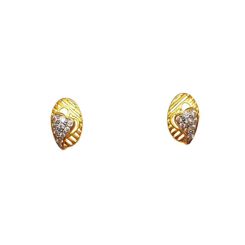 22K Gold Heart Shaped Earrings MGA - BTG0481