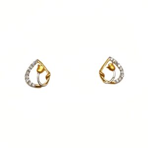 22K Gold Flower Shaped Modern Earrings MGA - BTG0486