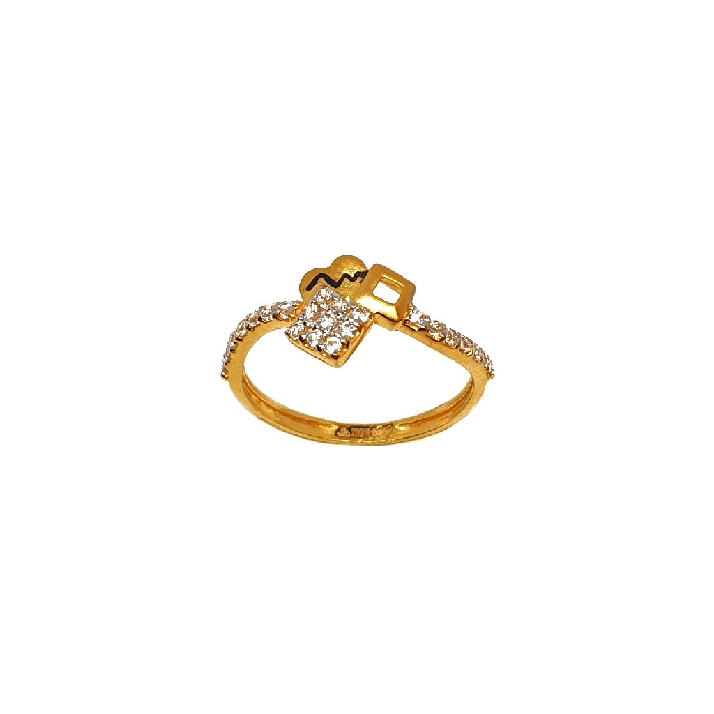 22K Gold Square Shaped Matte Finish Modern Ring MGA - LRG1120
