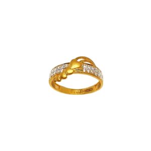 22K Gold Heart Shaped Matte Finish Modern Ring MGA - LRG1121