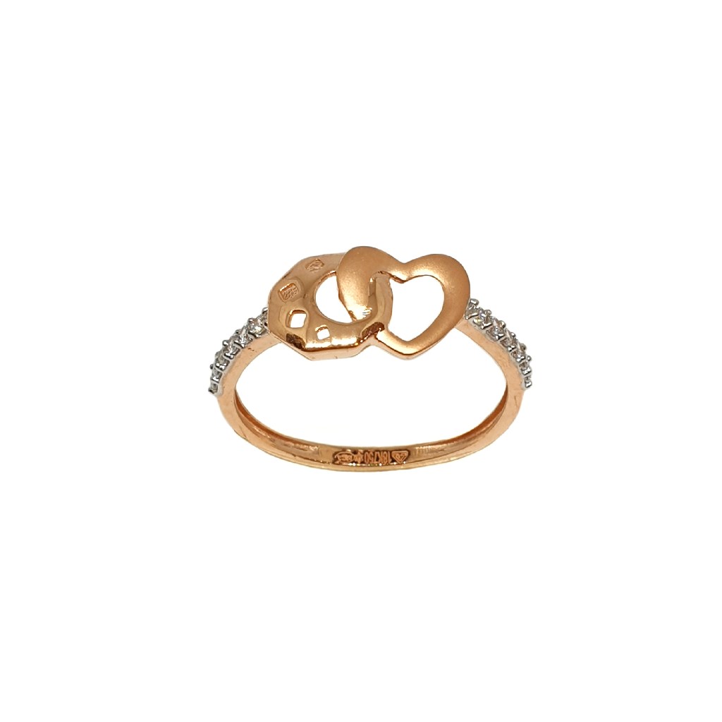 18K Rose Gold Heart Shaped Designer Ring MGA - LRG1108