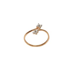 18K Rose Gold CZ Diamond Designer Ring MGA - LRG1104