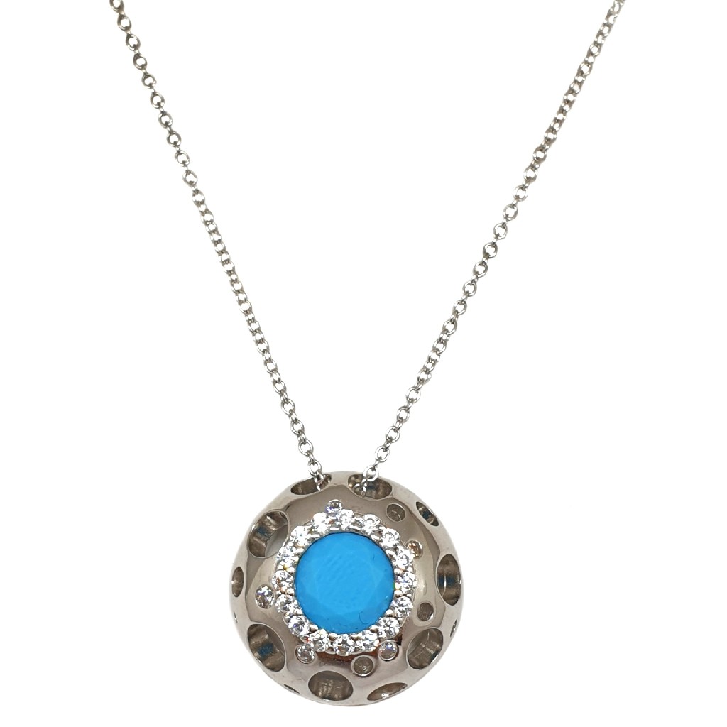 925 Sterling Silver Round Shaped Designer Chain Necklace MGA - CHS1832