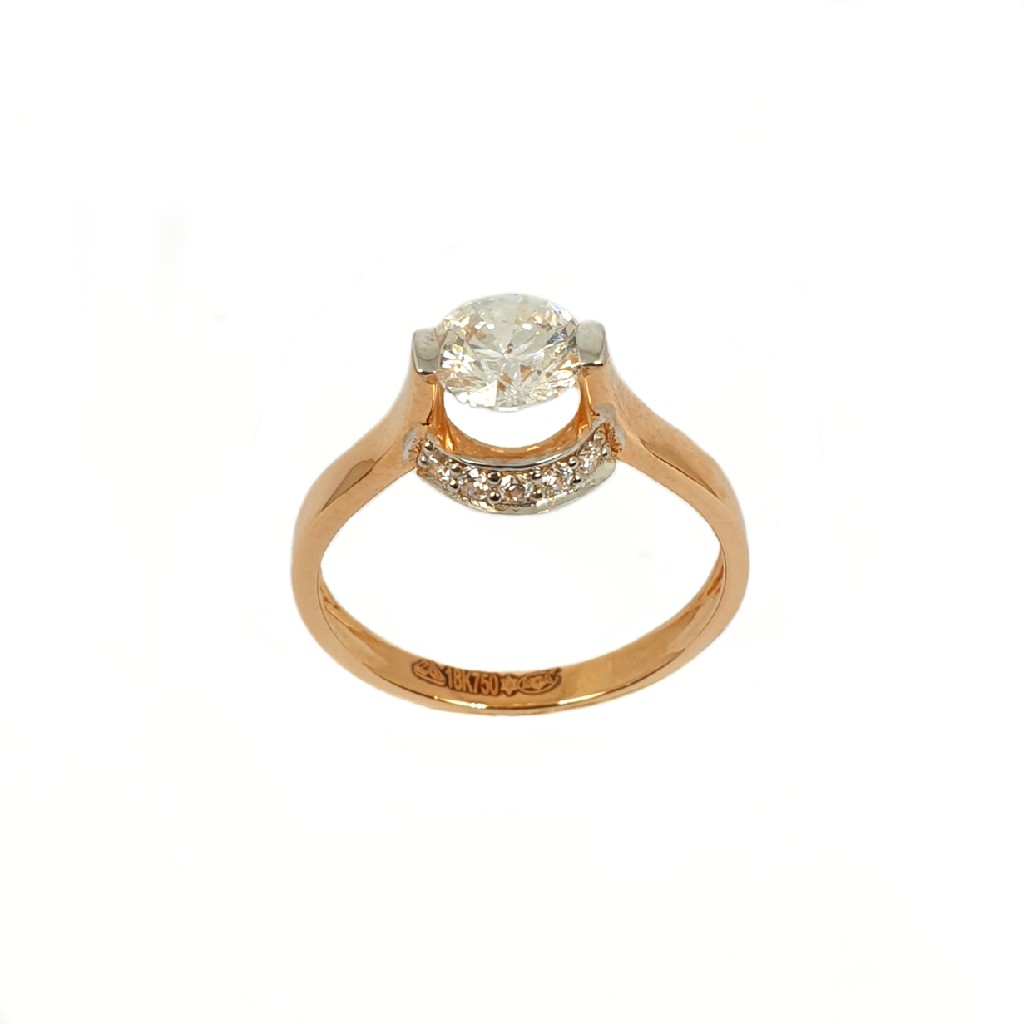 18K Rose Gold Solitaire Diamond Ring MGA - LRG1067