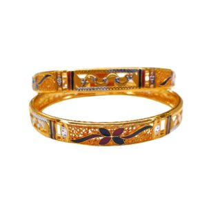 22K Gold Meenakari Kadli Bangles MGA - GK0069