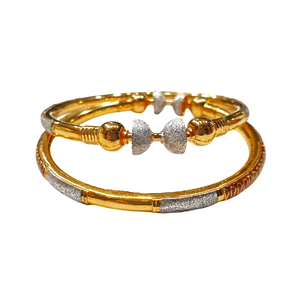 22K Gold Meenakari Kadli Bangles MGA - GK0067
