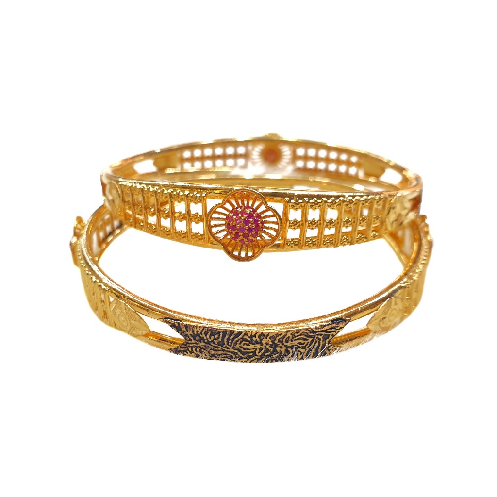 22K Gold Designer Kadli Bangles MGA - GK0066
