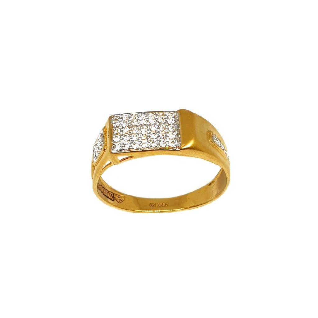 22K Gold Matte Finish Gents Ring MGA - GRG0204
