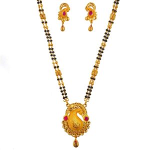 One Gram Gold Forming Fancy Mangalsutra MGA - MSE0448