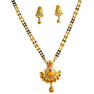 One Gram Gold Forming Designer Mangalsutra MGA - MSE0449