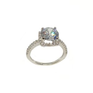 925 Sterling Silver Solitaire Diamond Ring MGA - LRS3484