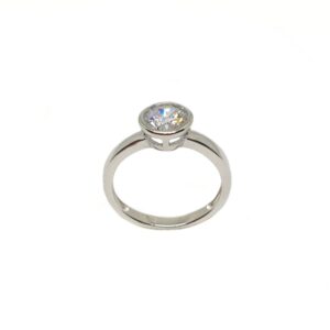 925 Sterling Silver Solitaire Diamond Ring MGA - LRS3471