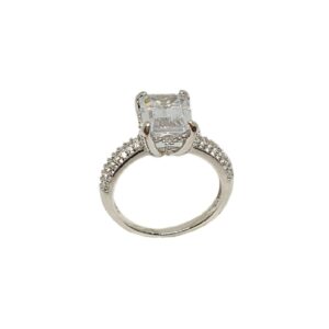 925 Sterling Silver Solitaire CZ Diamond Ring MGA - LRS3479