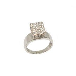 925 Sterling Silver Square Shaped Designer Ring MGA - LRS3511