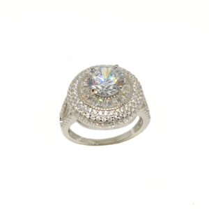 925 Sterling Silver Round Shaped Designer Ring MGA - LRS3513