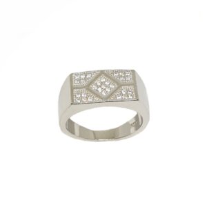 925 Sterling Silver Square Shaped Gents Ring MGA - GRS2191