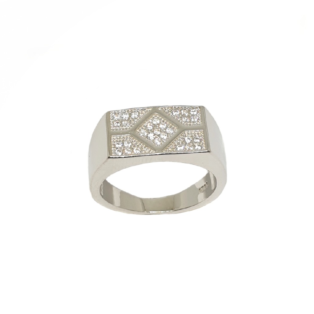 925 Sterling Silver Square Shaped Gents Ring MGA - GRS2191
