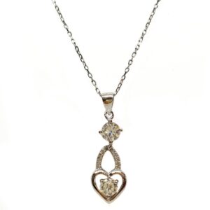 925 Sterling Silver Heart Shaped Necklace Chain MGA - NKS0083
