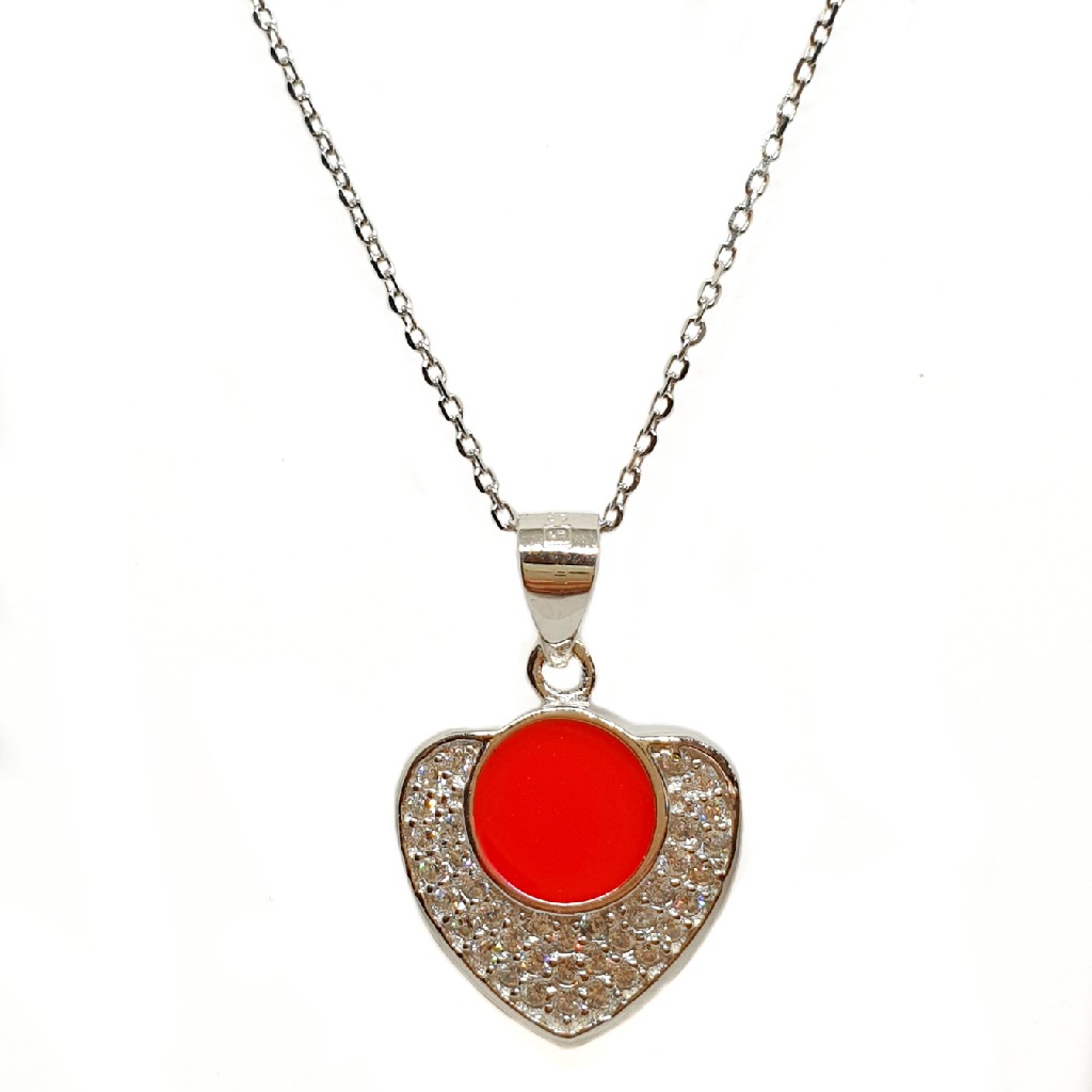 925 Sterling Silver Heart Shaped Necklace Chain MGA - NKS0051