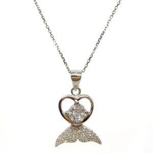 925 Sterling Silver Heart Shaped Necklace Chain MGA - NKS0050
