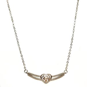 925 Sterling Silver Heart Shaped Necklace Chain MGA - NKS0075