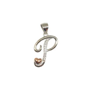 925 Sterling Silver Alphabet (Letter P) Pendant MGA - PDS0169