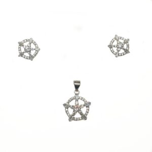 925 Sterling Silver Round Shaped Designer Pendant Set MGA - PTS0093