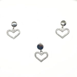925 Sterling Silver Heart Shape Pendant Set MGA - PTS0097
