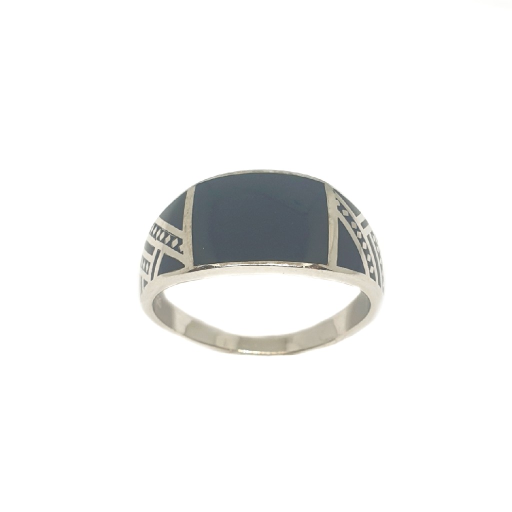 925 Sterling Silver Black Meenakari Ring MGA - GRS2148