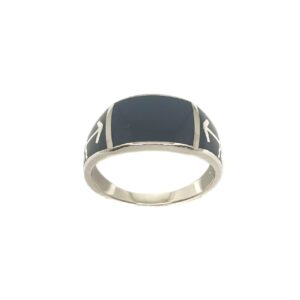 925 Sterling Silver Black Meenakari Ring MGA - GRS2146