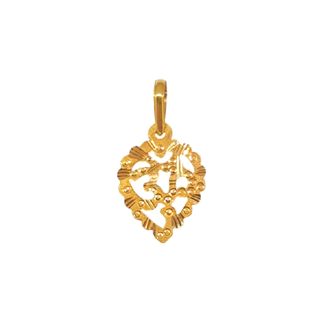 18K Gold Heart Shaped Om Pendant MGA - PDG0022