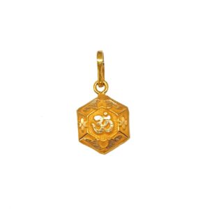 18K Gold Hexagon Shaped Om Pendant MGA - PDG0200