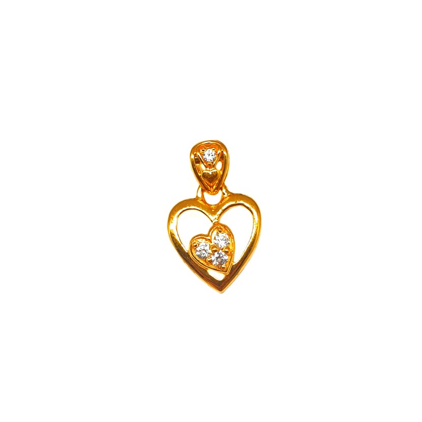 22K Gold Heart Shape Designer Pendant MGA - PDG0232