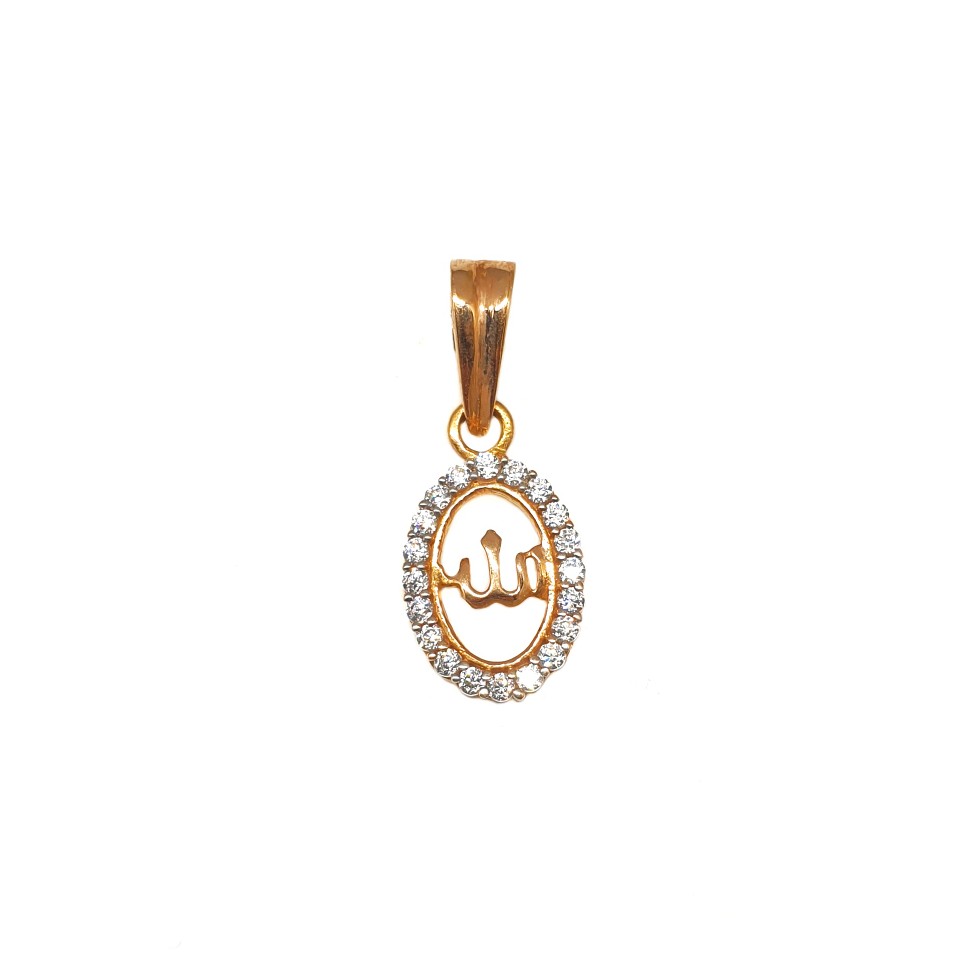 18K Rose Gold Oval Shaped Pendant MGA - PDG0075