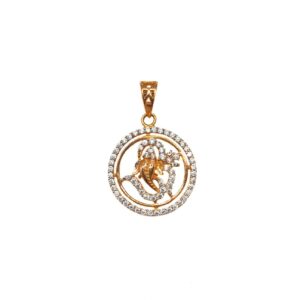 18K Rose Gold Round Shaped Ganesh Pendant MGA - PDG0080