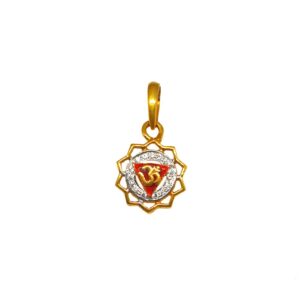22K Gold Round Shaped Om Pendant MGA - PDG0031