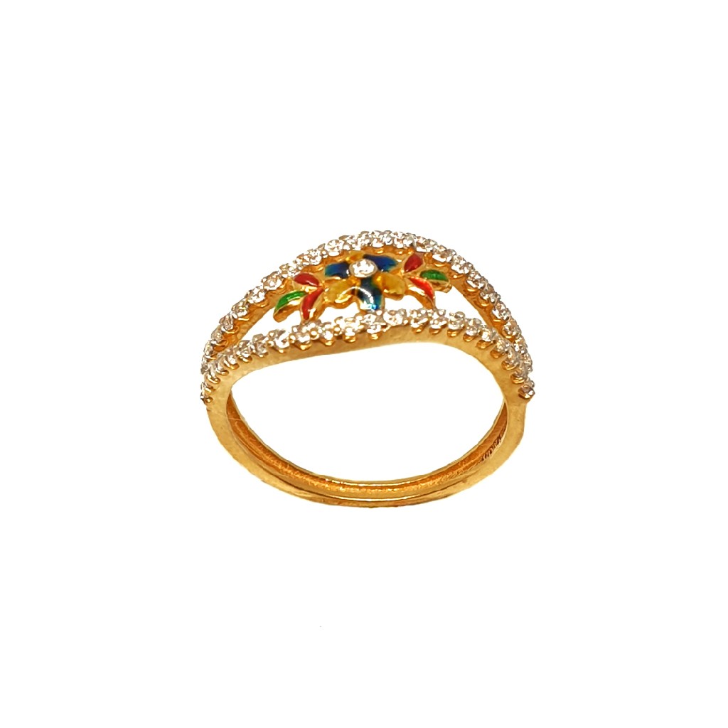 22K Gold Meenakari Ring MGA - LRG0051