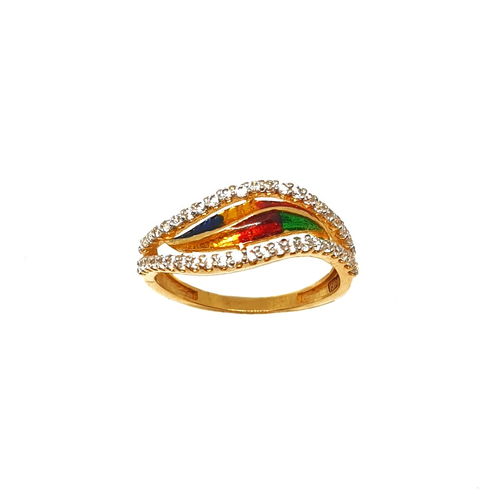 22K Gold Meenakari Designer Ring MGA - LRG0048