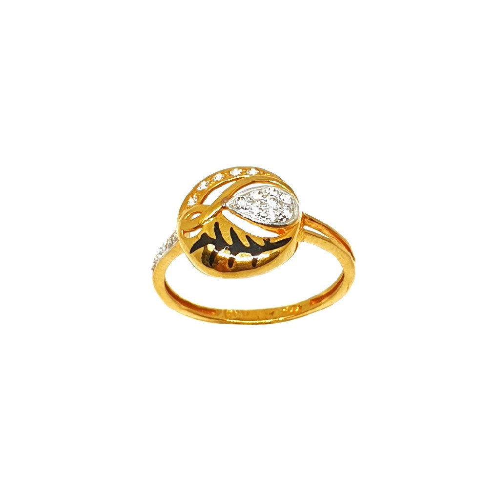 22K Gold Round Shaped Designer Ring MGA - LRG0268